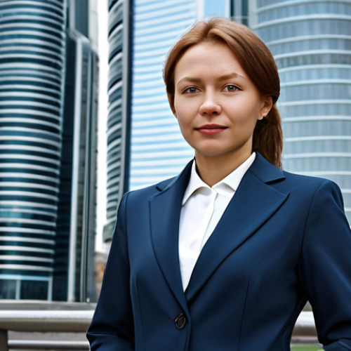 Home 20 **
A professional businesswoman in Moscow, wearing a stylish, modest business suit appropriate for a Moscow office environment, standing confidently near the Moscow City business district. The image showcases modern architecture in the background with a focus on professional attire and demeanor. Safe for work, appropriate content, fully clothed, professional. Perfect anatomy, correct proportions, natural pose, well-formed hands, proper finger count, natural body proportions, high-quality rendering.
**