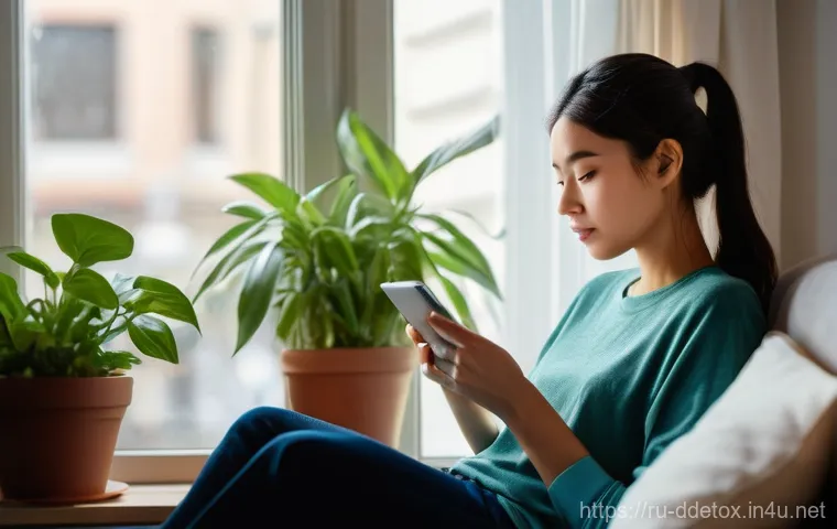 디지털디톡스 장점 - Prompt 1: Digital Overload vs. Peaceful Reading**