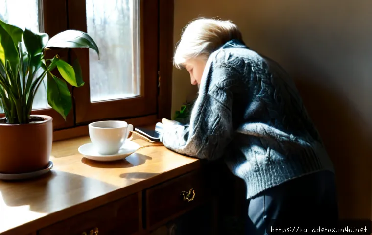 Home 17 디지털디톡스와 디지털 과의 거리두기 - Photorealistic morning digital detox scene in a cozy Russian apartment, smartphone placed face-down ...
