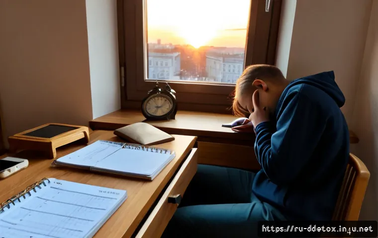 디지털디톡스와 목표 달성 - Photorealistic morning scene in a cozy modern Moscow apartment, focused young adult placing a smartp...